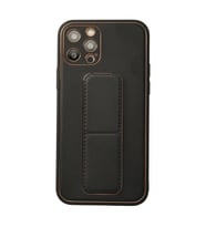 İphone 12 Kılıf Co Deri Standlı Kapak - Siyah