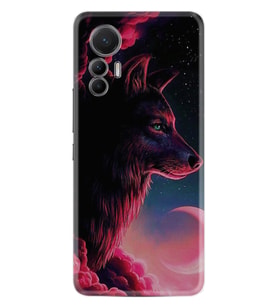 Xiaomi 12 Lite Kılıf Resimli Desenli Baskılı Silikon Wolf and Moon 1380