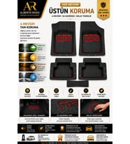 AUDİ A3 Hb 2004 Model Uyumlu Enerox KIRMIZI 5D Havuzlu Paspas Universal-Yumuşak Kaymaz Taban