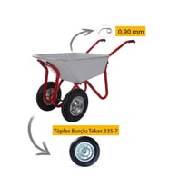 Kanat Plus Galvanizli İki Teker Demonte El Arabası 0.90 mm Sac Tüplas Burçlu Teker