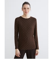 LCW EVERYDAY Kahverengi Bisiklet Yaka Puantiyeli Kadın Body