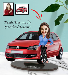 Kişiye Özel Sarı Kırmızı Taraftar Karikatür Biblo