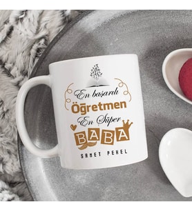 Kişiye Özel Öğretmen Babalara Hediyelik Kupa Bardak