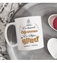 Kişiye Özel Öğretmen Babalara Hediyelik Kupa Bardak