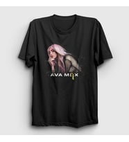 Presmono Unisex Siyah Torn Ava Max T-Shirt 414278tt