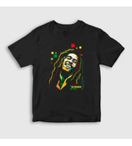 Presmono Unisex Çocuk Siyah No Woman No Cry Bob Marley T-Shirt 265437tt