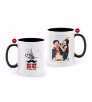 BK Gift Kişiye Özel Babalar Günü Hediyesi Fotoğraflı Siyah Beyaz Kupa Bardak-75