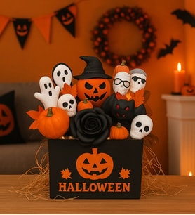 Led Işıklı Halloween-Bal Kabağı El Yapımı Dekoratif  Kokulu Taş Hediyelik