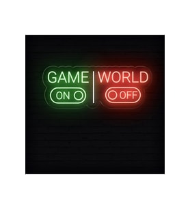 GAME WORLD Yazılı ve Şekilli Neon Tabela