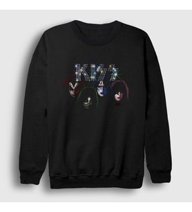 Presmono Unisex Siyah Sparkle Kiss Sweatshirt 91807tt