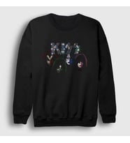 Presmono Unisex Siyah Sparkle Kiss Sweatshirt 91807tt