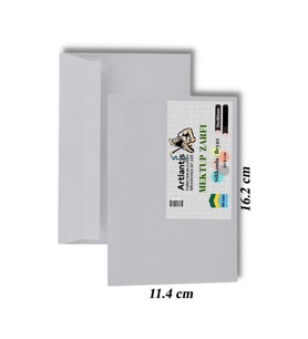 Mektup Zarfı Silikonlu 114x162 Mm 100 Adet 1 Paket Artlantis Cırtlı Beyaz Zarf Takı Zarfı Düğün Para Zarfı