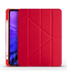 Apple iPad 9.7 2018 Kılıf Kalem Bölmeli Standlı Smart Cover (Kırmızı)