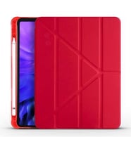 Apple iPad 9.7 2018 Kılıf Kalem Bölmeli Standlı Smart Cover (Kırmızı)