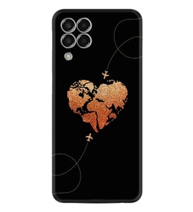 Samsung Galaxy A33 Kılıf Silikon Desen Özel Seri Plane Heart 1721