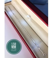 1.5 mm Küp Zincir Gümüş Bileklik • Işıklı Kutuda Sevgiliye • Eşe • Babaya • Künye