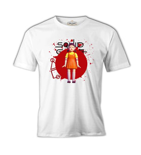 Squid Game - Robot Bebek Beyaz Erkek Tshirt
