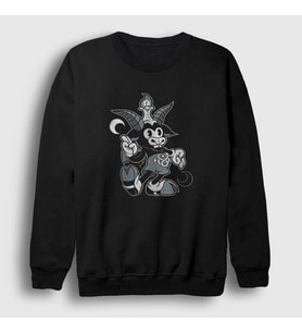 Presmono Unisex Siyah Do Walt Thou Wilt Cartoon Baphomet Sweatshirt 458137tt