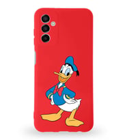 Samsung Galaxy M13 Uyumlu Lansman Kılıf Altı Kapalı İçi Kadife  Donald Duck-C Tasarımlı  Kapak (Şeffaf)