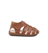 Ayakmod Haki Bej Cırtlı Hafif Unisex Çocuk Sandalet 17370 B (Taba)