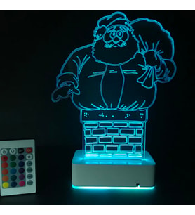 Özel Tasarım 3D Noel Baba 16 Renk Dekoratif Led Lamba