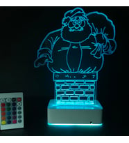 Özel Tasarım 3D Noel Baba 16 Renk Dekoratif Led Lamba