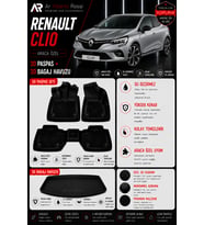 RENAULT CLİO 4 2012-2019 Araca Özel 3D Paspas + 3D Bagaj Havuzu