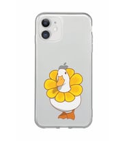Iphone 11 Uyumlu Tatlı Ördek Desenli Şeffaf Telefon Kılıfı