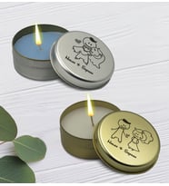 BK Gift Kişiye Özel Çift Tasarımlı Silver ve Gold Metal Kutuda Kokulu Mum Hediye Seti - 6, Ev Hediyesi, Sevgiliye, Arkadaşa Hediye, Kokulu Mum