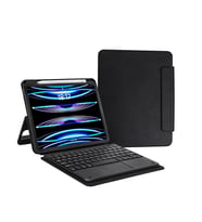 Apple iPad Pro 11 2025 M5 Uyumlu Zore Border Keyboard Bluetooh Bağlantılı Standlı Klavyeli Tablet Kılıfı (Siyah)