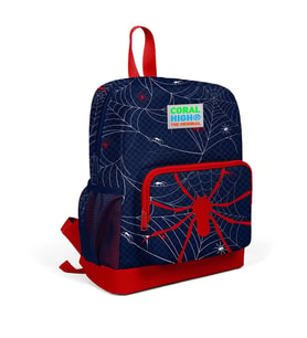 CORAL HIGH 23620 KİDS LACİVERT KIRMIZI ÖRÜMCEK DESENLİ İKİ BÖLMELİ OKUL SIRT ÇANTASI
