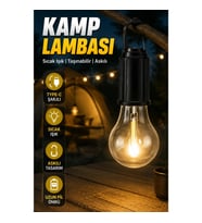 Type-C Şarjlı LED Kamp Lambası – Askılı Taşınabilir Sıcak Işık
