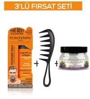 Fontenay Pudra Toz Wax Turuncu 20gr +Şekil Tarağı 043+ Face And Body Scrub Böğürtlen 350ml 3'Lü Set