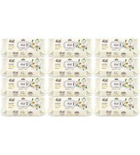 Fibril Islak Havlu Mendil 90 Yaprak Gizemli Yasemin Plastik Kapaklı (12 Li Set) 1080 Yaprak