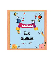 Okulumda İlk Günüm Temalı Fotoğraf Panosu Branda 100x100