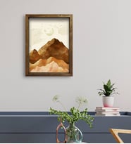 BK Gift Otel Odası Konseptli Doğal Masif Ahşap Çerçeveli Tablo 45x65cm-42