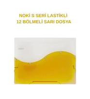 S Seri Lastikli 12 Bölmeli Dosya Sarı 1 Adet