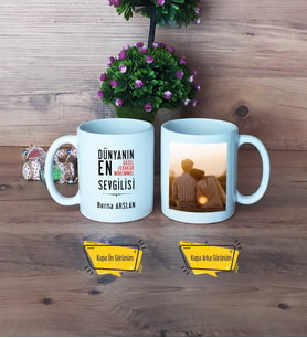 Sevgiliye Hediye Kupa Bardak Beyaz Fotoğraflı Sevgililer Günü Hediyesi