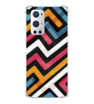PrintiFy OnePlus 9 Pro Uyumlu Köşe Korumalı Labirent Grafiti Tasarımlı Şeffaf Silikon Kılıf