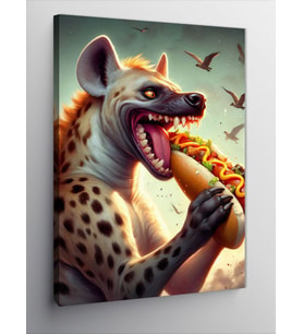 Kanvas Tablo Hotdog Yiyen Sırtlan