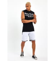 Erkek Bisiklet Yaka Regular Fit New York Baskılı Tişort SPR22TS125 (Siyah)