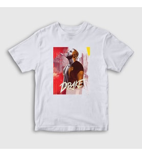 Presmono Unisex Çocuk Beyaz Poster Drake T-Shirt 325659tt