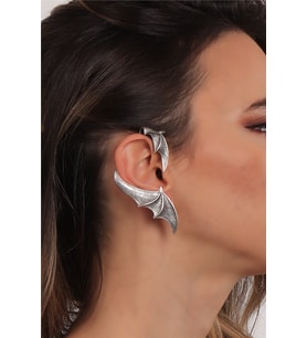 Kadın Antik Gümüş Kaplama Çivili Model Ear Cuff Sağ Kulak Yarasa Küpe