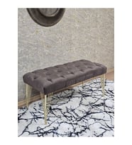 Gold Tel Ayaklı 90 cm Puf Bench - Puf - Bench - Kasalı Oturak - Oturak - Yatak Ucu Puf Kahverengi Renk 90 x 40 Boyut/Ebat (Çok Renkli)