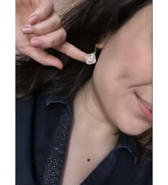 Baget Taşlı Swarovski Taşlı Şık Parlak Çelik Küpe (Gold)