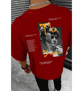 Unisex The Dream Baskılı Tasarım Tshirt (Kırmızı)