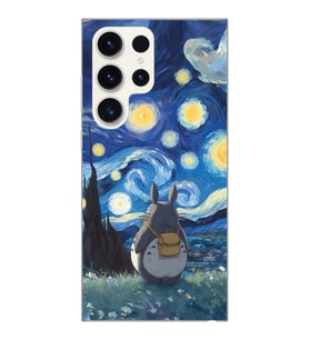 Samsung Galaxy S23 ULTRA Uyumlu Komşum Totoro Tasarımlı Şeffaf Telefon Kılıfı