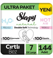 Sleepy 7 Beden Double Soft Natural Bebek Bezi Ultra Paket 48x3 144 Adet