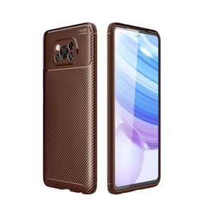 Xiaomi Poco X3 Kılıf Esnek Soft Karbon Tasarım Legion Serisi (Kahverengi)