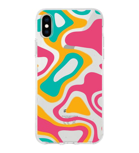 Apple iPhone XS Max Uyumlu Kapak Renkli Desen Tasarımlı Şeffaf Silikon Kılıf